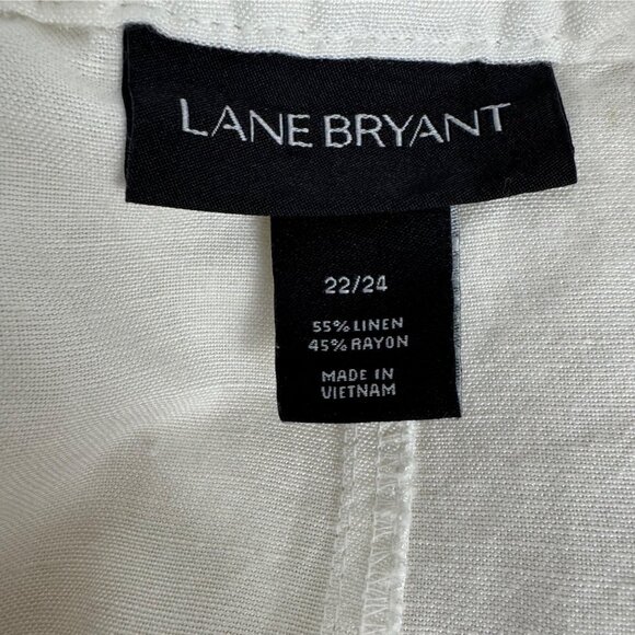 Lane Bryant Ivory Linen Rayon Wide Leg Lightweight Trouser Pants READ Sz 22/24 - Picture 9 of 10